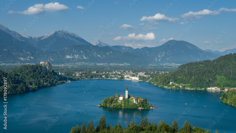 View of Bled lake in Slovenia