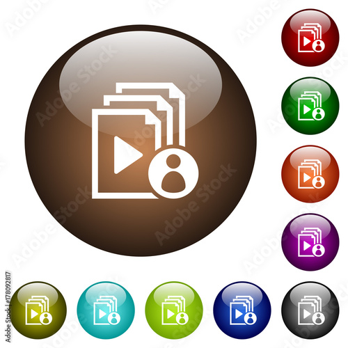 Playlist author color glass buttons