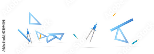 strumenti, disegno, geometria, geometra, arte