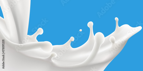 milk splash 3d vector backgrond illustration
