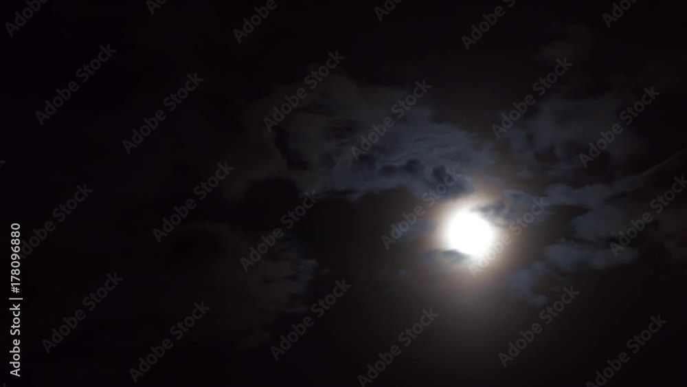 A realtime shot of the full moon on a cloudy night. Not computer generated. A realtime shot of the full moon on a cloudy night. Not computer generated.