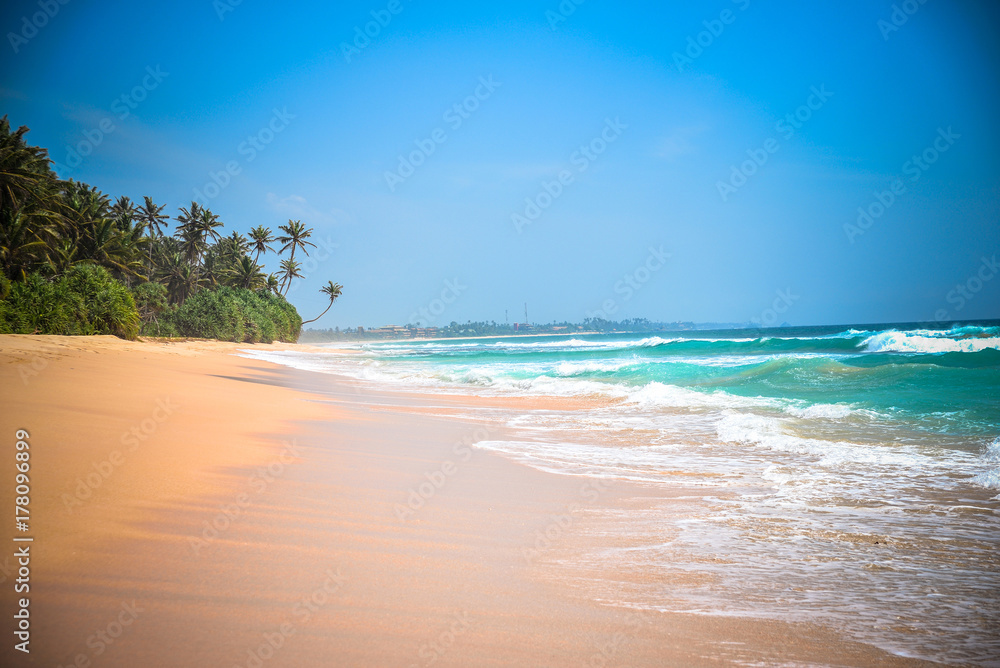 beautiful seascape, tropical beach, Sri Lanka beautiful seascape, tropical beach, Sri Lanka