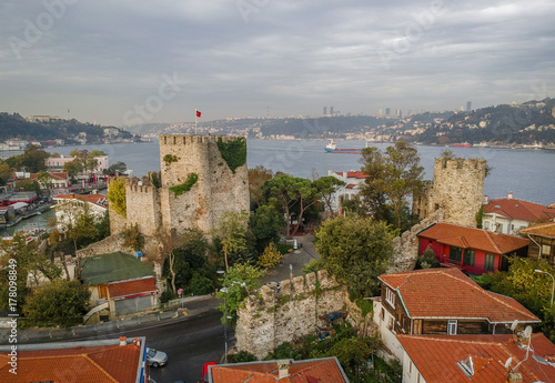 Anatolian Castle Aerial View in Istanbul Turkey photo