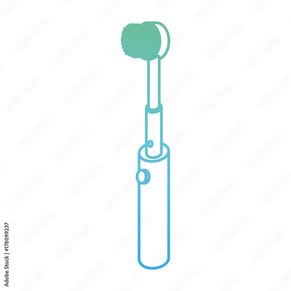 electric toothbrush tool in degraded green to blue color contour electric toothbrush tool in degraded green to blue color contour