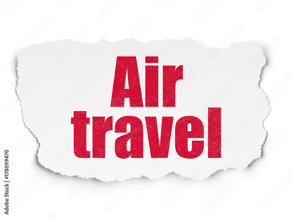 Travel concept: Painted red text Air Travel on Torn Paper background with Tag Cloud Travel concept: Painted red text Air Travel on Torn Paper background with Tag Cloud