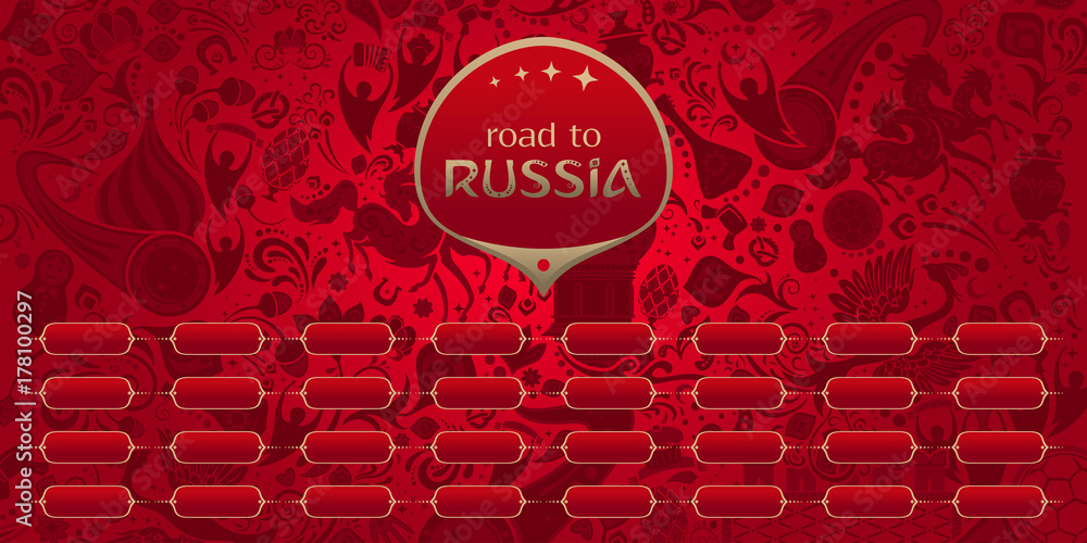 Road to Russia, vector template Adobe Stock
