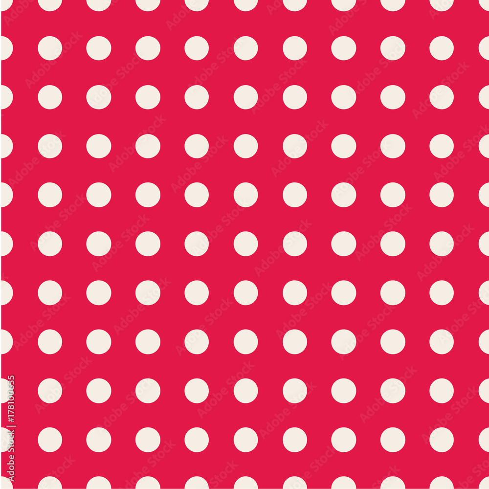 Polka dot seamless pattern. Dotted background with circles, dots, rounds Vector illustration Flat Scandinavian style 