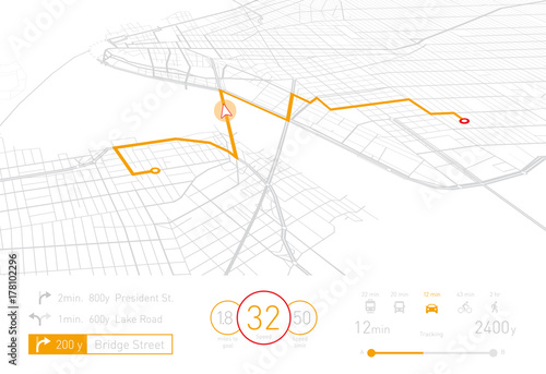 Custom Navigation system vector illustration