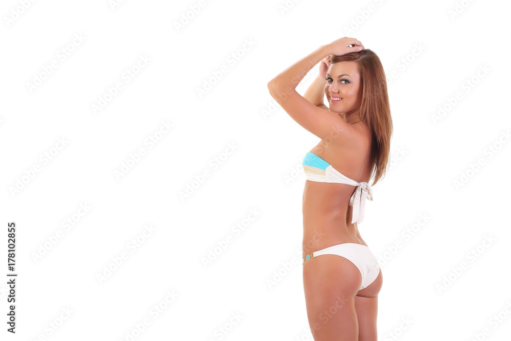 Young beautiful happy woman in bikini Young beautiful happy woman in bikini
