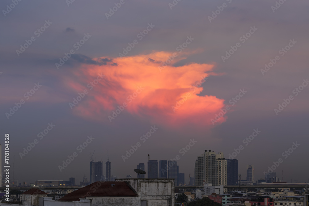 art of sky over Bangkok city, Thailand