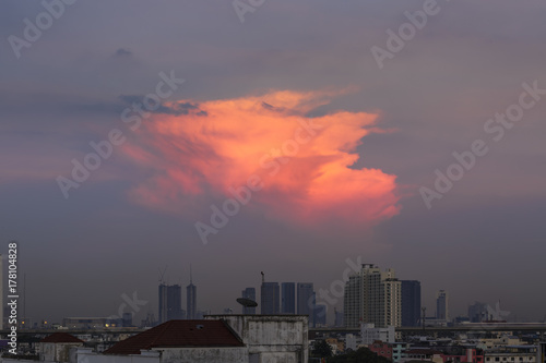 art of sky over Bangkok city, Thailand