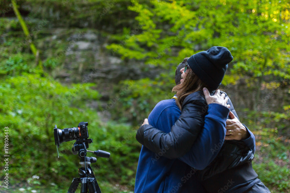 Fototapeta premium Tourist couple outdoor