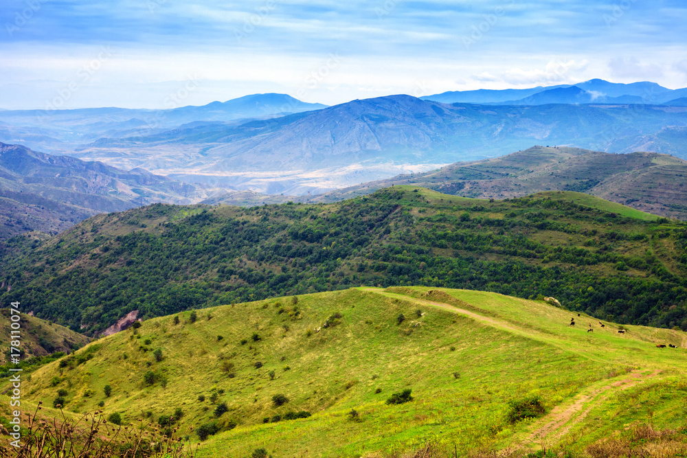 Fototapeta premium Mountains and green hills