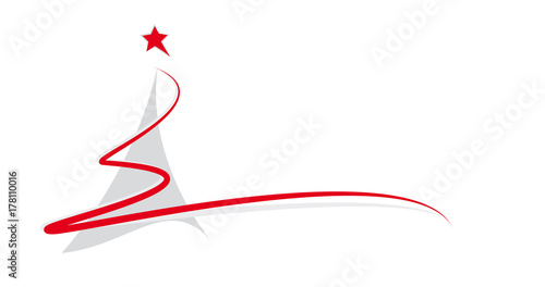 moderner tannenbaum in rot-grau