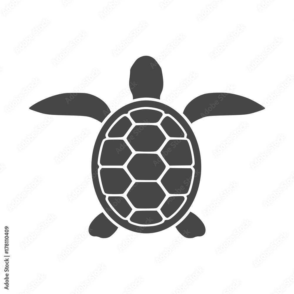 Naklejka premium Turtle Icon Flat Graphic Design - Illustration