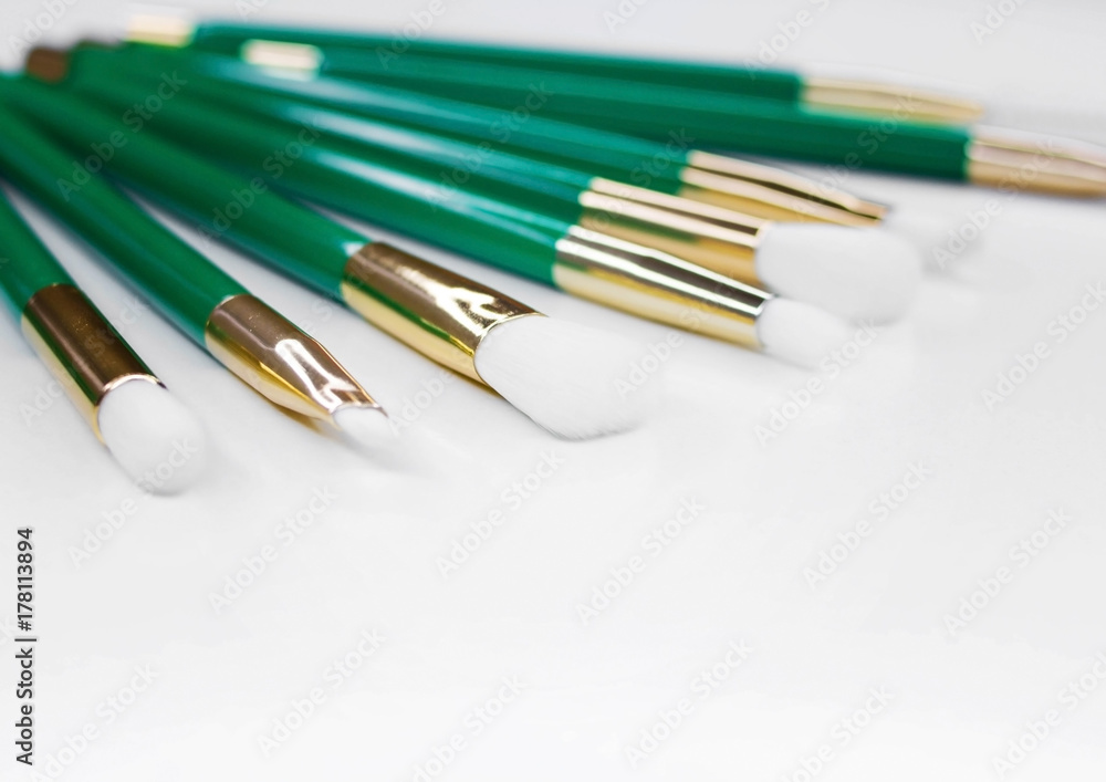Obraz premium Brushes for make-up with white nap