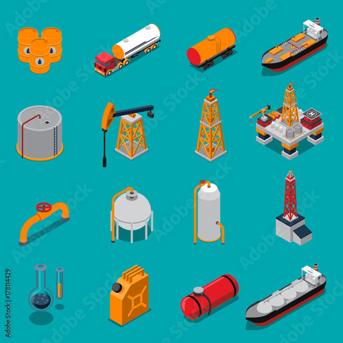 Oil And Gas Isometric Set
