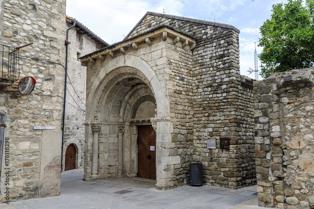 Romanesque church of the medieval town of Besalu, Gerona, Spain.