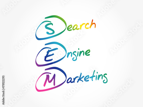 SEM - Search Engine Marketing, business concept acronym