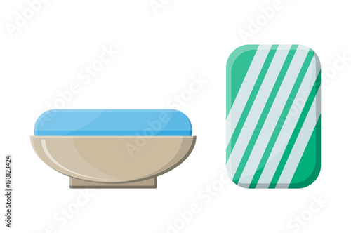 Piece of soap in the soap dish