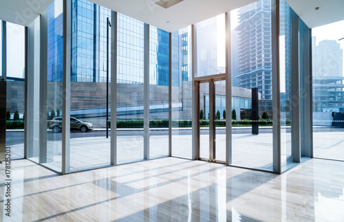 cityscape and skyline of chongqing from glass window