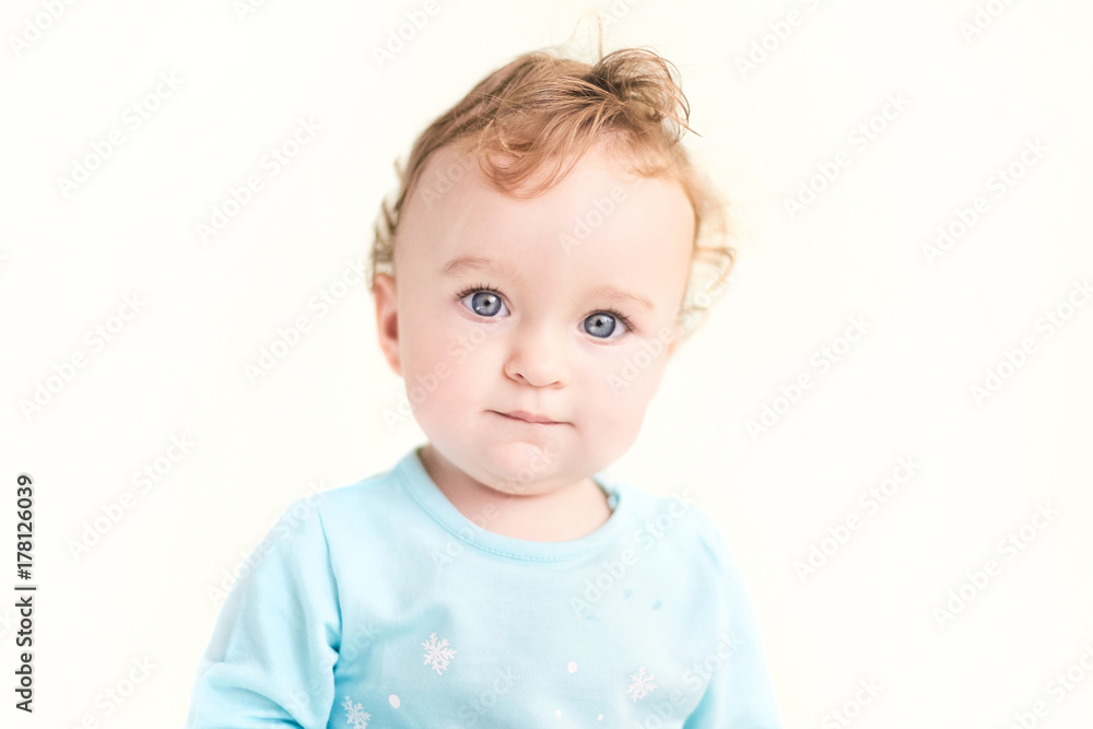 Portrait of cute little girl with smile isolated on white background Portrait of cute little girl with smile isolated on white background