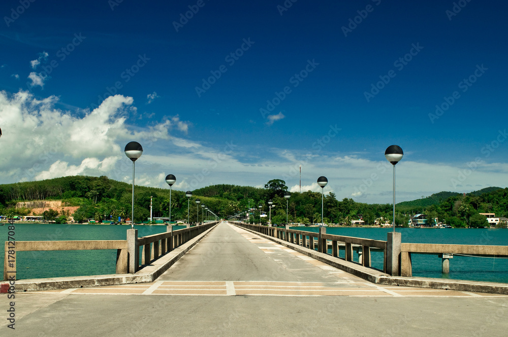Beautiful lanscape with pier on the sea