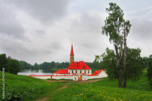 Priory Palace on the Black lake. Gatchina. Saint-Petersburg suburb. Russia photo