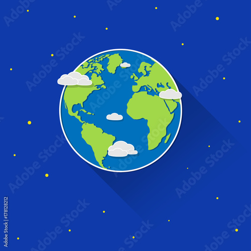 Vector globe icon of the world