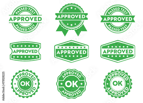 ok approved logo stamp and label set