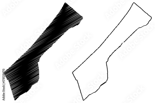 Gaza strip map vector illustration, scribble sketch Gaza strip
