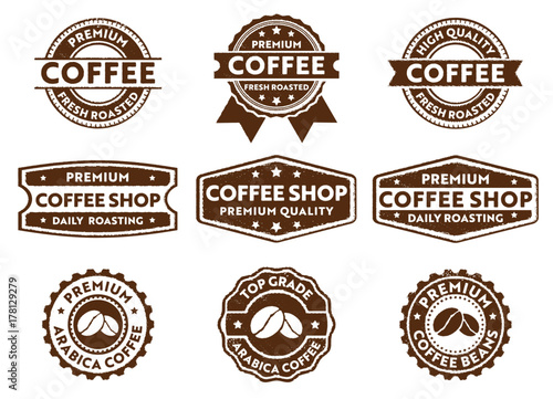 coffee, cafe, shop stamp label