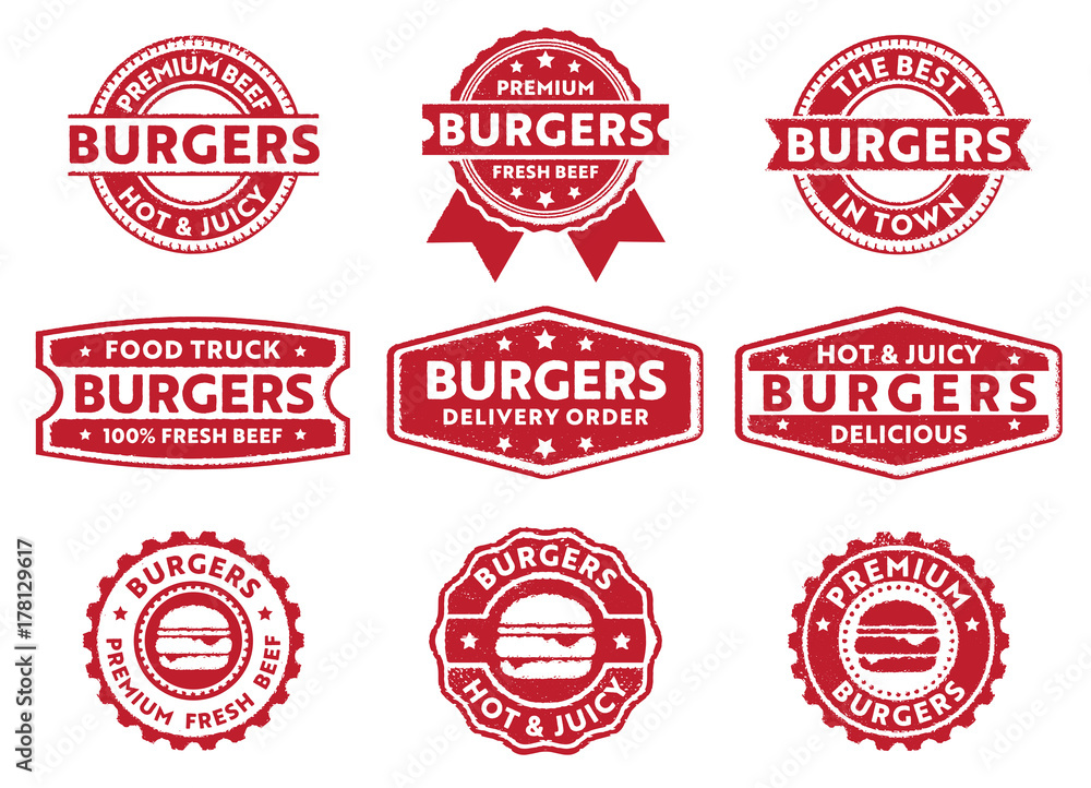 burgers label and stamp burgers label and stamp