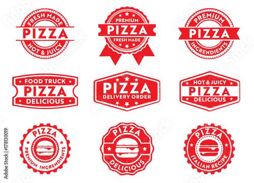 pizza stamp and label product