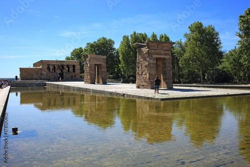 Ancient Egyptian Temple of Debod in Parque del Oeste of Madid, Spain