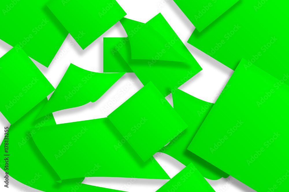 Abstract 3d rendering of green surface stickers. Background with a broken shape. Destruction of walls. Rupture with garbage. Modern illustration. Design for poster, banner, poster, cover, print. Abstract 3d rendering of green surface stickers. Background with a broken shape. Destruction of walls. Rupture with garbage. Modern illustration. Design for poster, banner, poster, cover, print.