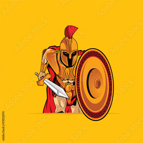 Gladiator Mascot Cartoon Vector