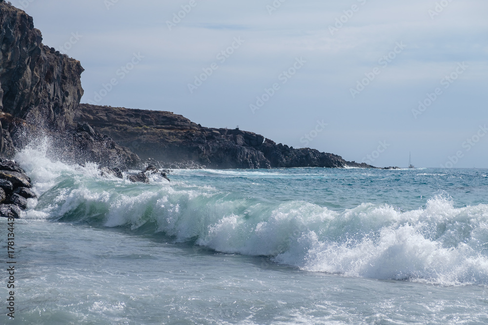 beautiful wild beach with black sand beautiful wild beach with black sand