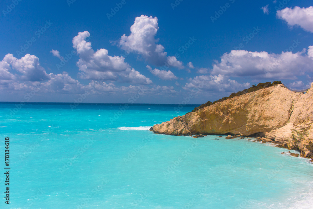 Naklejka premium Porto Katsiki beach at Lefkada island in Greece