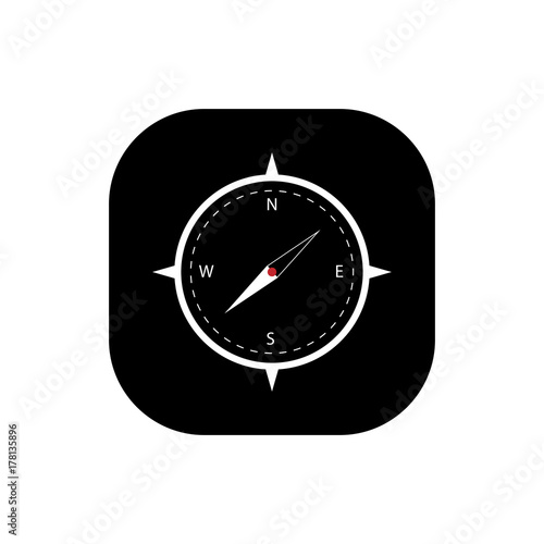 Compass square icon vector