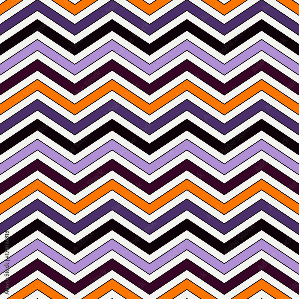 Chevron diagonal stripes background. Seamless pattern in Halloween traditional colors. Zigzag horizontal lines wallpaper Chevron diagonal stripes background. Seamless pattern in Halloween traditional colors. Zigzag horizontal lines wallpaper