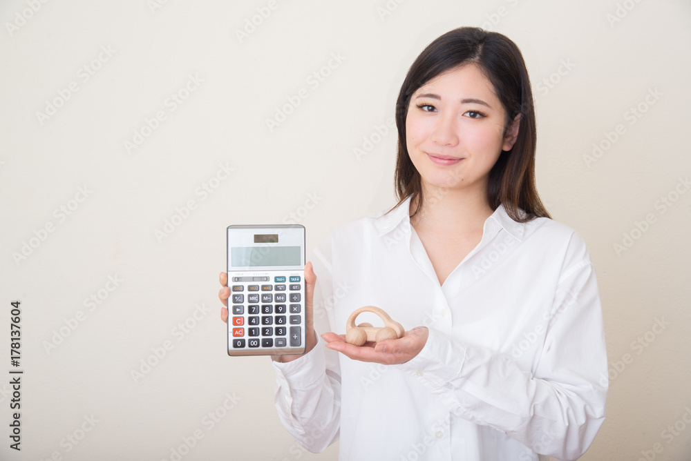 model car in young asian woman's hands model car in young asian woman's hands