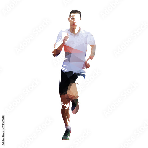 Runner, geometric isolated running athlete