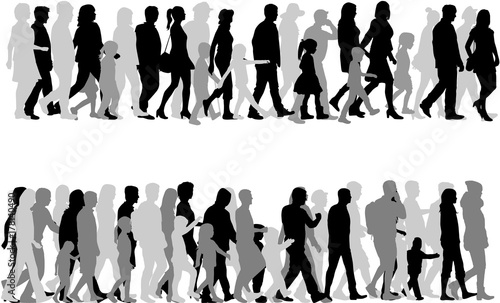 Group of people. Crowd of people silhouettes.