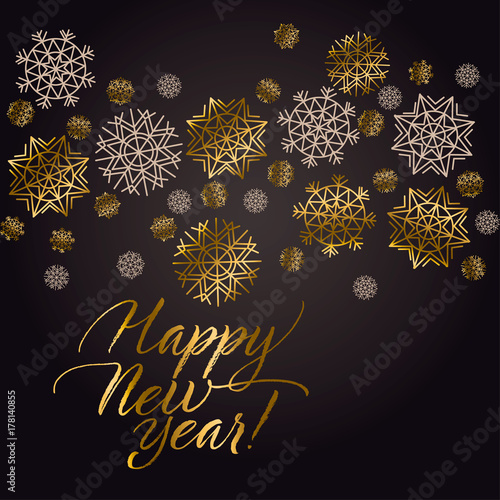 Luxury black and gold snowf...