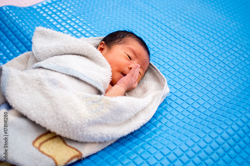 Asian Baby after Bath