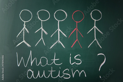 Text WHAT IS AUTISM? written on chalk board