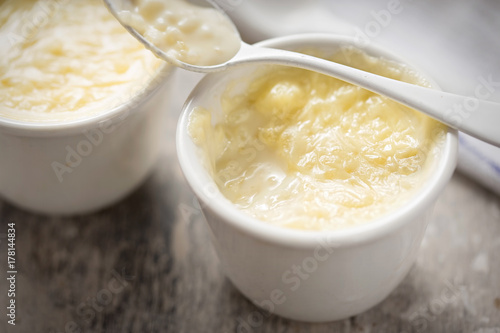 Clotted cream rice pudding