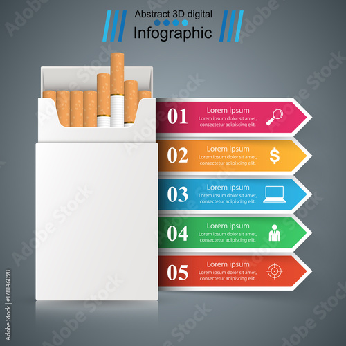 Cigarette, vaper, smoke - business infographic Vector eps 10