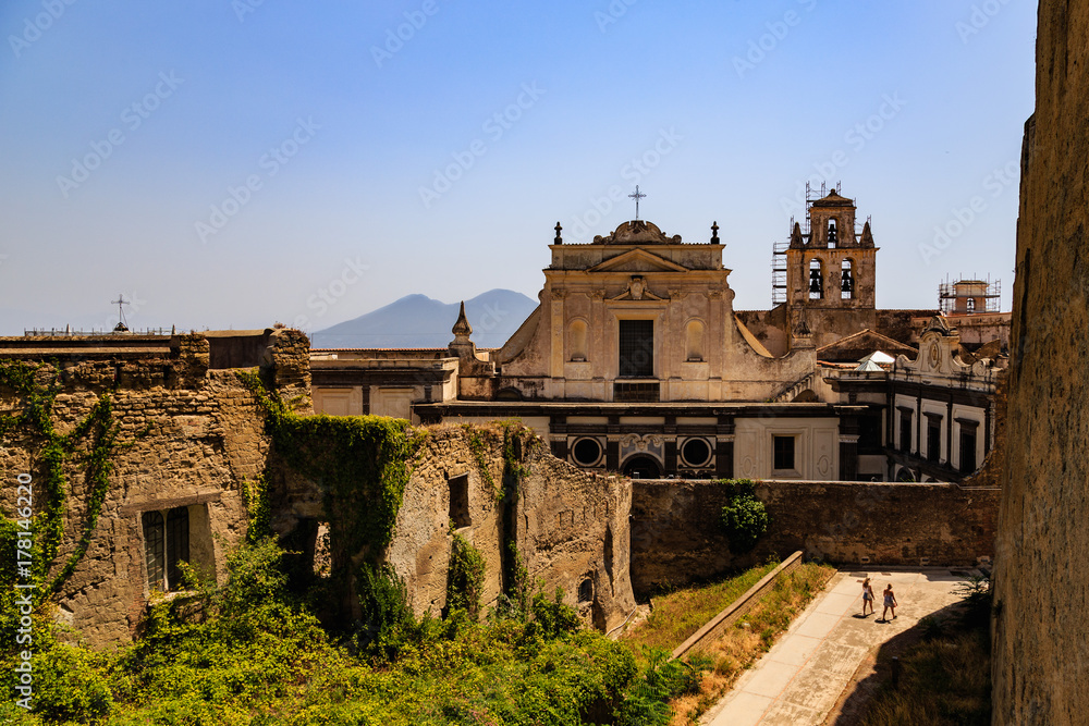 Napes, Italy, view of the Certosa di San Martino from Castel Sant'Elmo